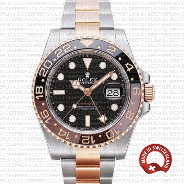 Rolex GMT-Master II Replica Two Tone Rose Gold Rolex Watch