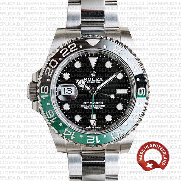 Rolex Gmt Master Ii Left Hand Green Black 126720vtnr Swiss Replica
