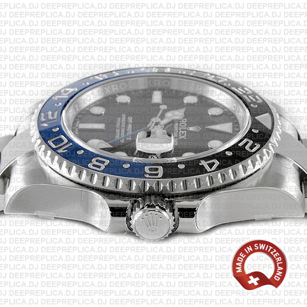 Rolex GMT-Master II Blue Black Ceramic Bezel 904L Steel Black Dial Oyster Bracelet 40mm Replica