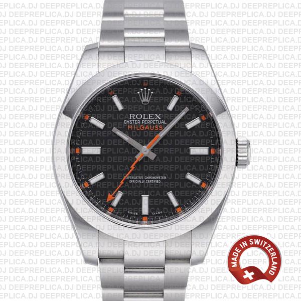 Rolex Milgauss Stainless Steel Black Dial | Rolex Replica Watch