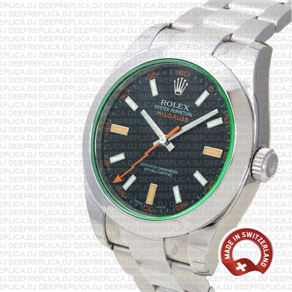 Rolex Milgauss Stainless Steel Green Dial Best Replica Watch