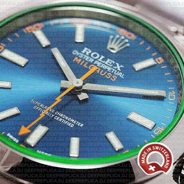 Rolex Milgauss Blue Dial 40mm 116400 Swiss Replica