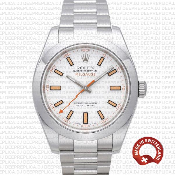 Rolex Milgauss Stainless Steel White Dial | Swiss Replica Watch