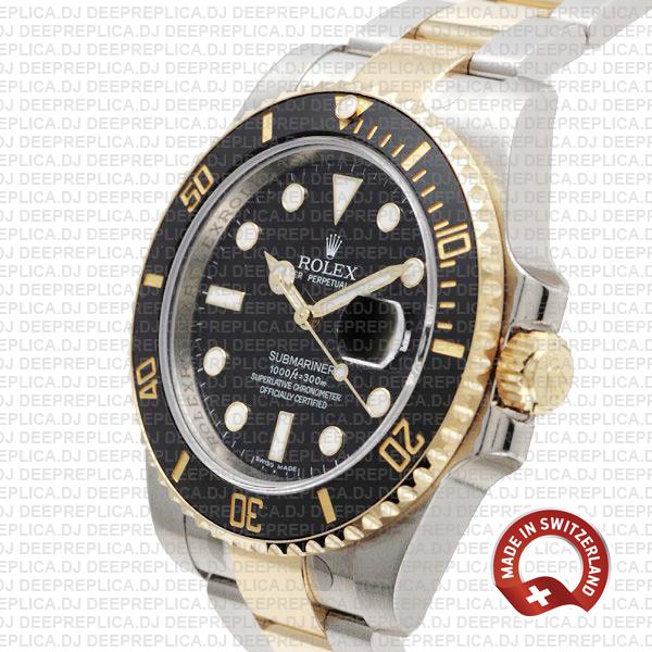Rolex Oyster Perpetual Submariner 18K Yellow Gold 2 Tone 904L Steel Oyster Bracelet