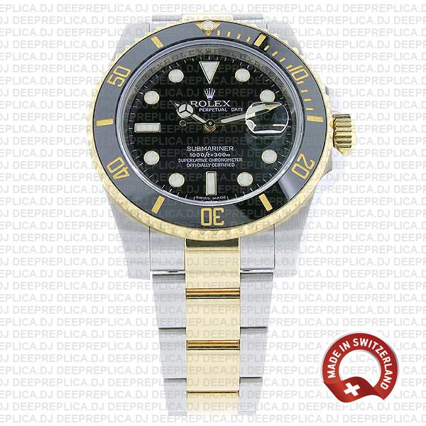 Rolex Oyster Perpetual Submariner 18K Yellow Gold 2 Tone 904L Steel Oyster Bracelet