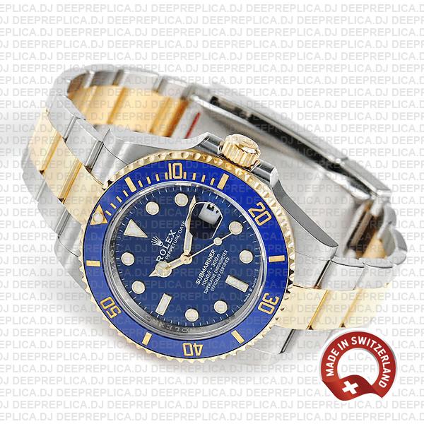 Rolex Submariner 41mm 2tone 904l Steel 18k Yellow Gold Wrap Blue Dial Blue Ceramic Bezel 126613lb Swiss Replica Watch
