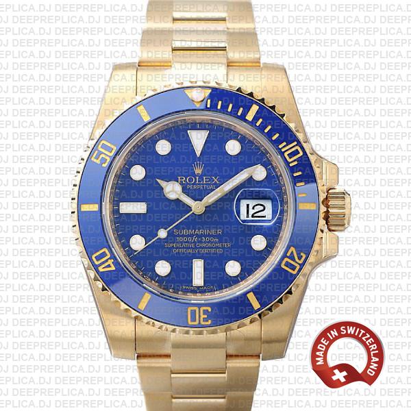 Rolex Submariner 18k Gold Blue Dial | Best Rolex Replica Watch