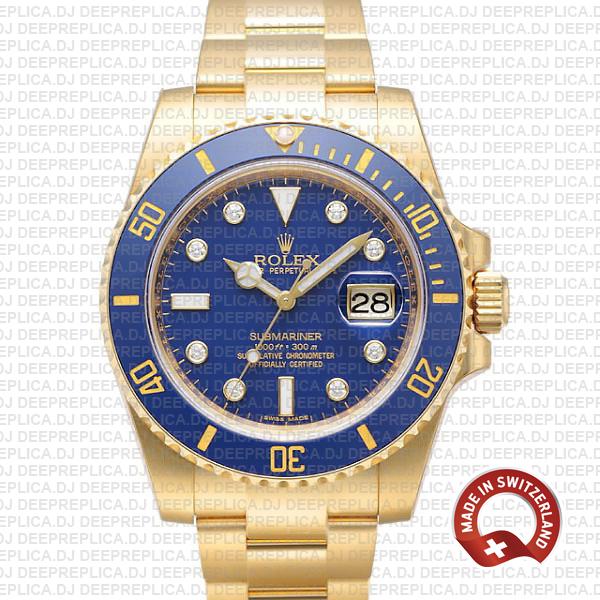 Rolex Submariner 18k Yellow Gold 40mm Rolex Replica Watch