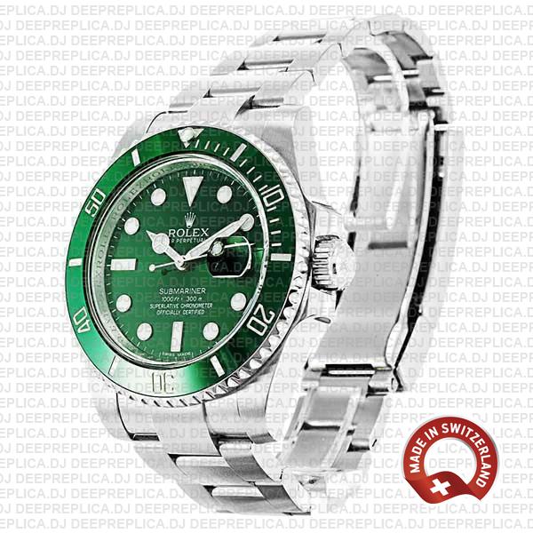 Rolex Submariner 904L Stainless Steel Green Dial Ceramic Bezel 40mm Swiss Made Replica Watch