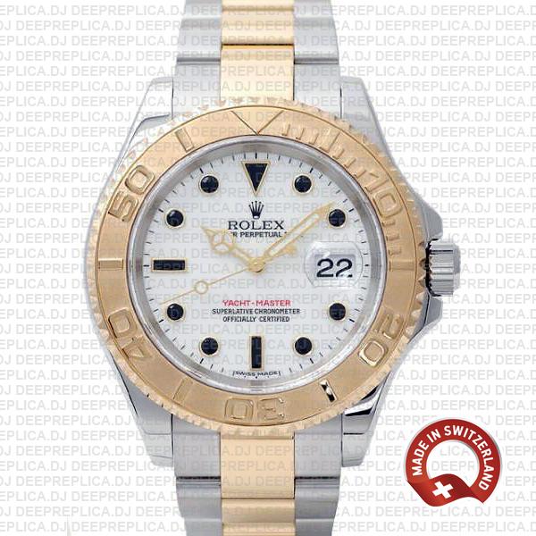 Rolex Yacht-Master Yellow Gold Two-Tone White Dial Swiss Replica Watch