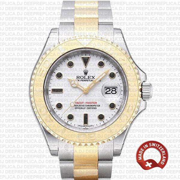Rolex Yacht-Master Yellow Gold Two-Tone White Dial Replica