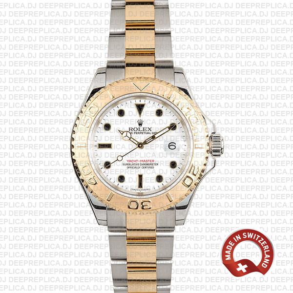 Rolex Yacht-Master Yellow Gold Two-Tone White Dial Replica Watch
