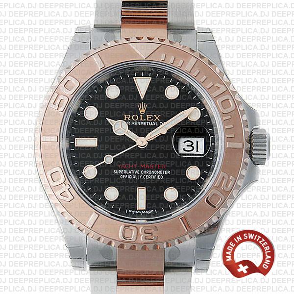 Rolex Yacht-Master 40mm 18k Rose Gold Two-Tone, Stainless Steel Black Dial Oyster Bracelet