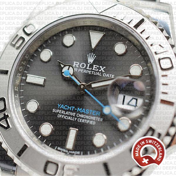 Rolex Yacht-Master 2016 Platinum Rolesium 904L Stainless Steel 40mm, Dark Rhodium Dial Swiss Made Replica Watch