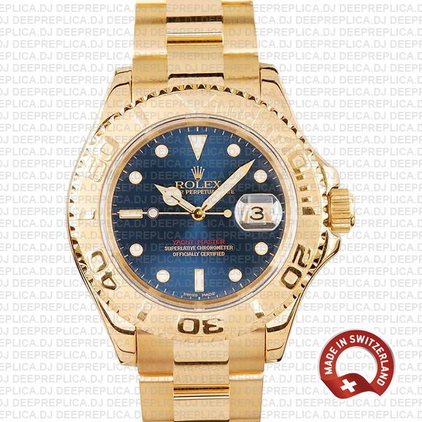 Rolex Yacht-Master Gold Blue Dial | Best Rolex Replica Watch