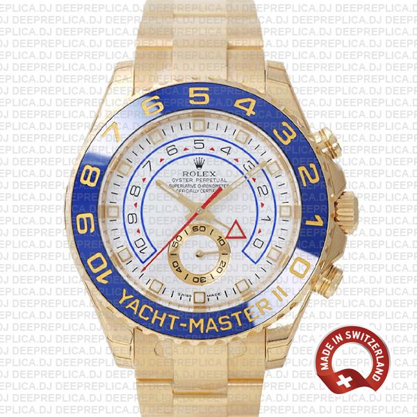 Rolex Yacht-Master II Yellow Gold White Dial | Best Clone Watch