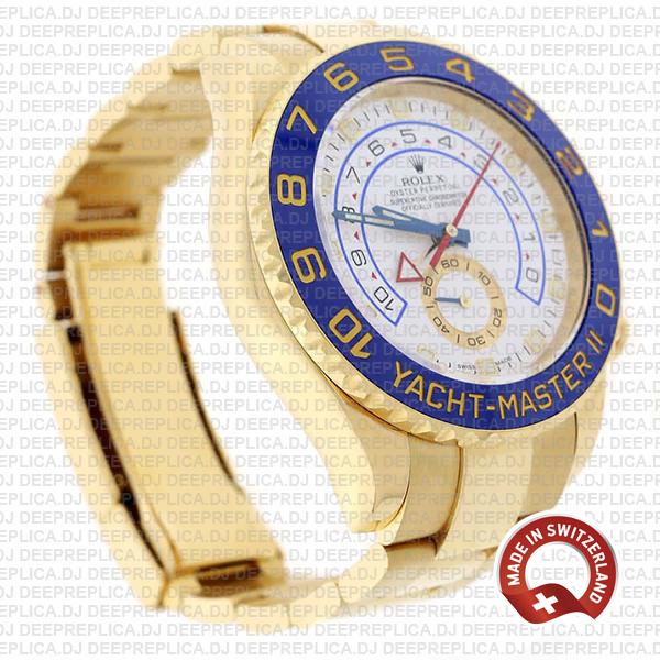 Rolex Yacht-Master II Yellow Gold White Dial Best Rolex Clone Watch