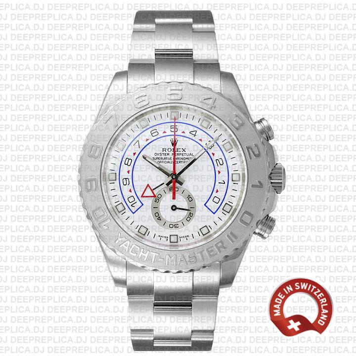 Rolex Yacht-Master II Stainless Steel 18k White Gold White Dial 44mm