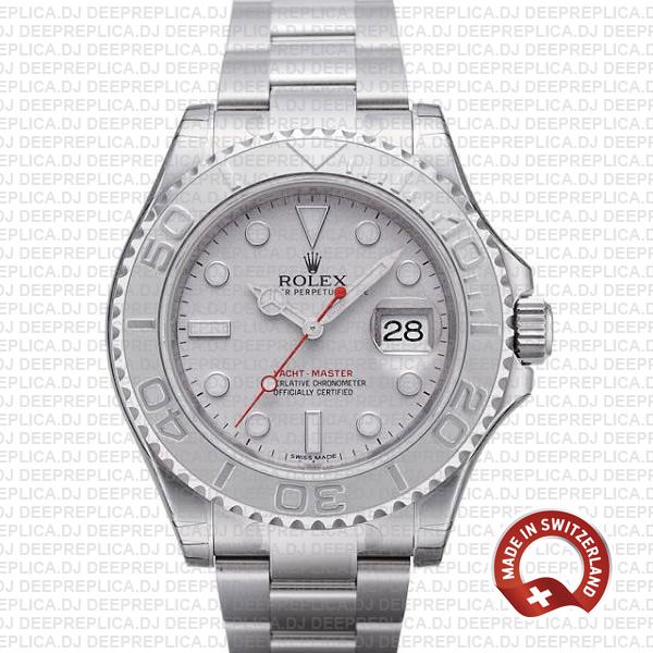 Rolex Yacht-Master II Silver Dial Platinum Rolex Replica Watch