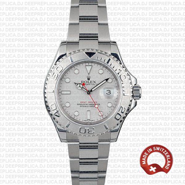 Rolex Yacht-Master II Silver Dial Platinum Rolex Replica Watch